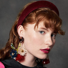 Lele Sadoughi Corduroy Alice Headband Merlot (New)