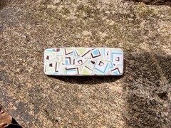 Retro Design Hair Clip/French Barrette mosaic vintage Corelle china, gift