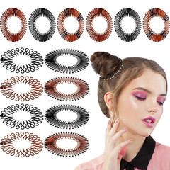 14 Pcs Flexible Circle Headbands Circular Stretch Comb with Tooth Comb Zig Zag P