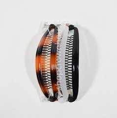 1 pack SCUNCI Effortless Beauty Banana Clip Combs Black Brown White = 3 total