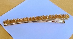 Hairitage 3″ Goldtone Orange Stone Bead Alligator Hair Clip Accessorie Barrette
