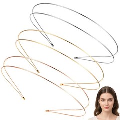 3 Pcs Thin Metal Headbands, Double-Layer Hairbands Thin Hair Band Elegant Hea…