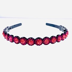 MOGHANT Acrylic Handmade Hairband Headband Rhinestone Crystal Elegant Hot Pink
