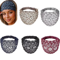 Lace Headbands for Women, 5Pcs Set Boho-chic Crystal & Pearl Embellished Wide…
