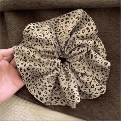 Vintage Leopard Print Large Scrunchie For Women Girls Sweet Hair Ornament.