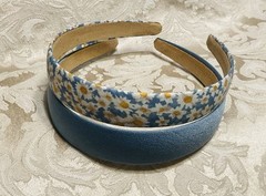 Blue Floral & Blue Headband Casual Elegant Hairband Hair Accessory Set Of 2