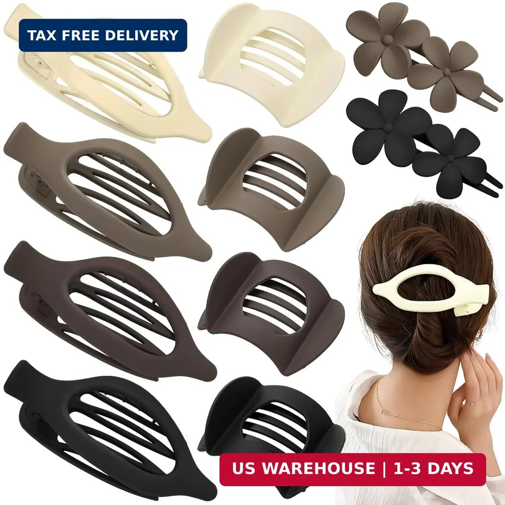 10PCS Flat Hair Clips – French Claw Duckbill No Slip Barrettes