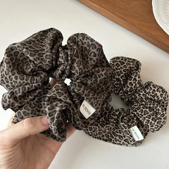Korea Fashion Leopard Print Oversized Scrunchie for Women Elastic Big Hair Tie G