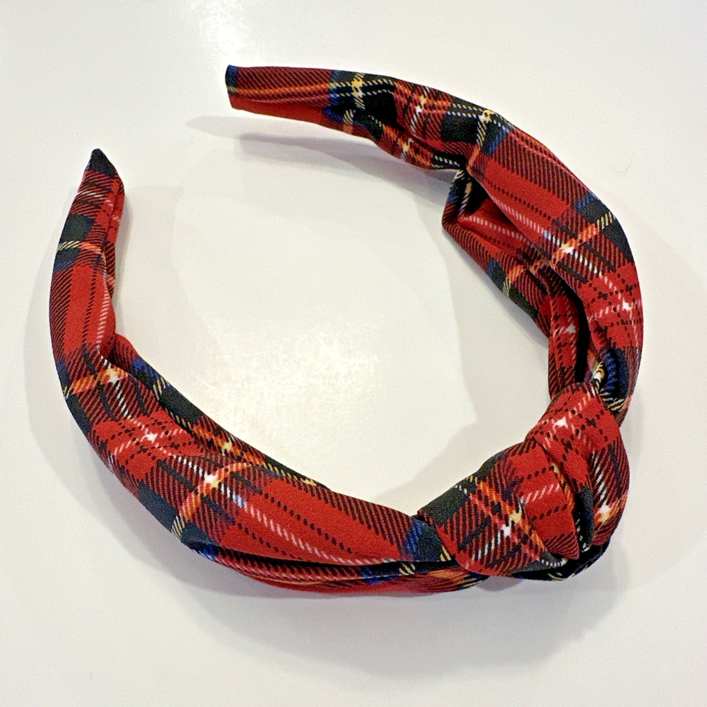 NWOT J. Crew Factory Red Plaid Knot Headband NEW Holiday Tartan Christmas