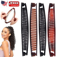 6PCS Banana Clip Hair Clincher Combs Classic Hair Clip Fish Shape Ponytail Clips