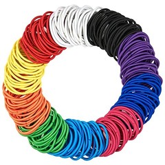 216-Piece Hair Ties, 4mm Bright Colors Value Pack, No Metal Ponytail BRIGHT