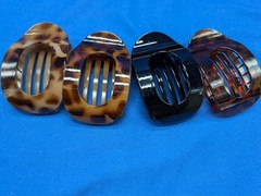 LOT OF 10 Hair Claw Jaw Clips Plastic Various Square Colors