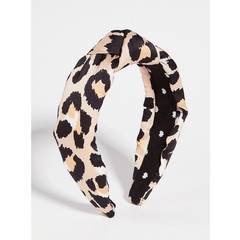 Lele Sadoughi Leopard Print Knotted Headband Black & Cream