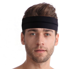 Mens Women Sweat Sweatband Headband Yoga Gym Workout Stretch Sports Head Band US