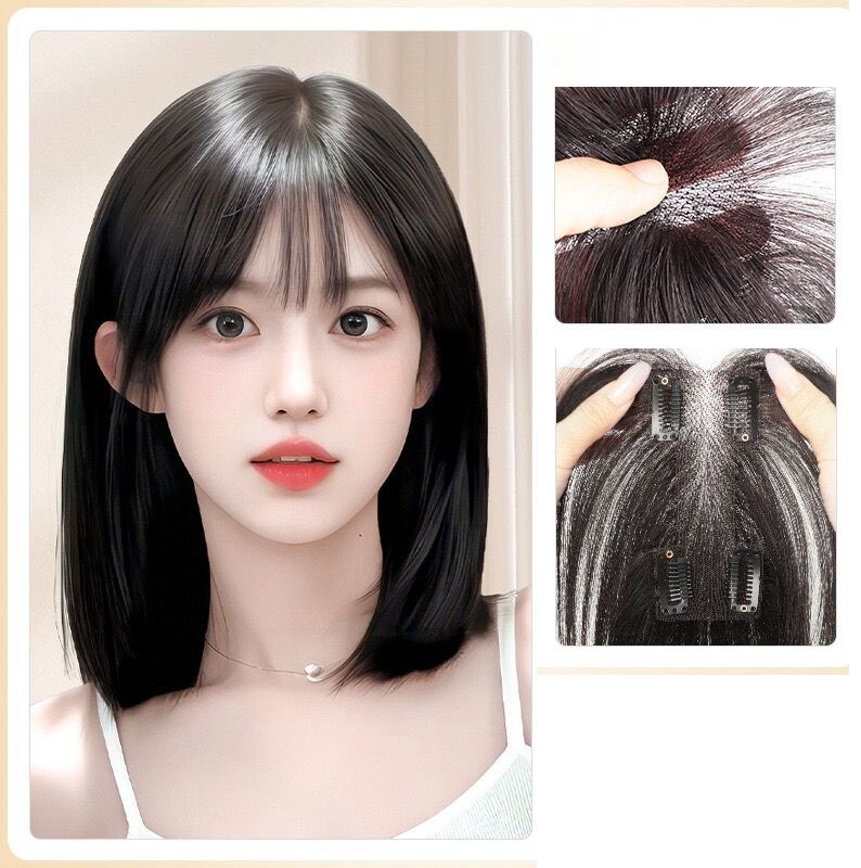 2.8″x4.7″Thin Lace 100%Human Hair Topper Cover Top Hairline Parting Line 10″~12″
