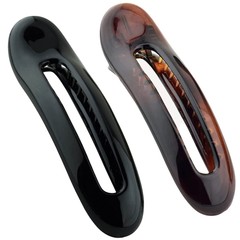 Parcelona French Oval Slider Large 4.75″ Celluloid Side Hair Claw Clips(2 Pcs)