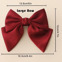 3pcs Upscale Hair Clips with Big Bowknot Solid Color Styling Bowknot French B…