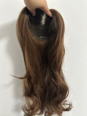 6.3″x6.3″Front Lace Wavy Big Waves Synthetic Hair Topper for Women Clip in 22″