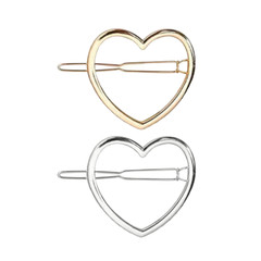Hollow Heart Barrettes Gold/Silver Hair Accessories NEW Lot of 2 Casual