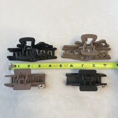 4 Pc Hair Claw Clips Set – Neutral Tones w/ Teddy Bear Design – Boutique