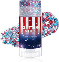 Patriotic Body Glitter Stick with Star,4Th of July Outfits and Accessories,250Th