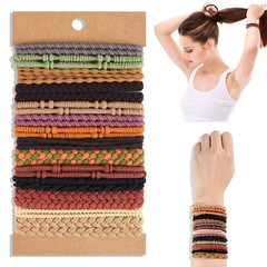 28 Pcs Boho Hair Ties Braided Elastic Bracelets Hair Ties Ponytail Holders for W