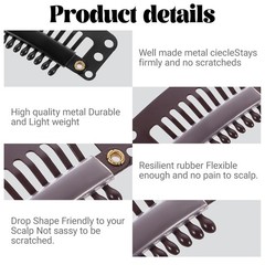40 Pcs 9-Teeth Snap Wig Clips Hair Extension Clips DIY Wig Pins Mixed Colors