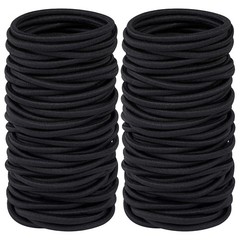 Hair Ties for Thick Hair, Black Hair Ties Ponytail Holders Men women girls 100pc
