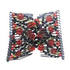 Women’s Fashion Magic Hair Comb Slide Easy Double Beads Hair Comb Clip Stretchy