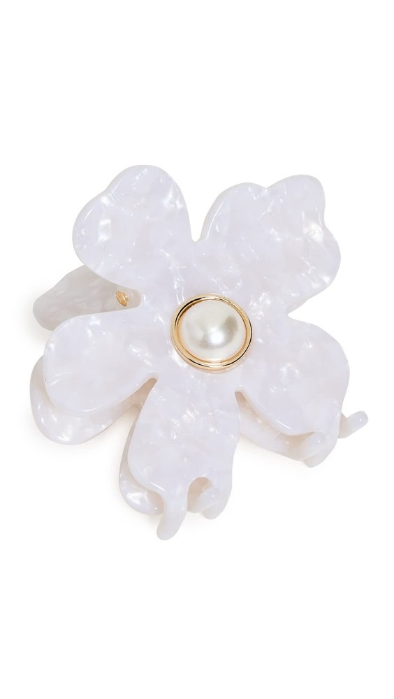 Women’s Lily Claw Clip, Mother of Pearl, White, One Size