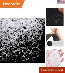 Abundant 1000-Pack Clear Rubber Bands for Kids – Safe Hair Ties for Braids