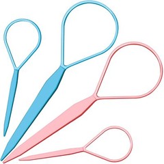 Teenitor 4pcs Hair Loop Styling Tools, Easy Hair Flipper Set, Light Blue/Pink