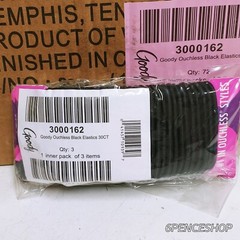 1 BOX 30CTx3x24 Goody Ouchless Elastic Hair Ties, Black, 4MM Rubber Bands
