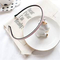 Cute Solid Simple Leather Covered Party Headband Hair Bows Hair Loop Clasp Glitt