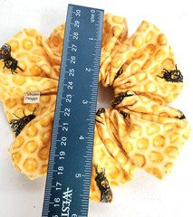 Handmade Women’s Scrunchies size XL Yellow Cotton Snuggle Flannel Bees Hive New