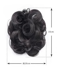 Black/Brown Scrunchie Grip on Bun Hair Ponytail Extension for Women
