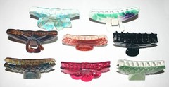 Colorful Jaw Clip Novelty Hair Claw Vintage Unique Pattern Women Made in France