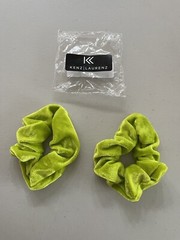 Kenz Laurenz Lime Green Suede Hair Tie Set Of 2 NEW Never Used NEW OPEN BAG
