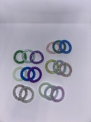 Spiral Hair Ties Set Of 17 Coil Ponytail Multiple Colors And Patterns Ouchless