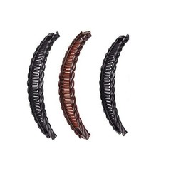 3Pcs Two Black And One Brown Tort Banana Clips 1 Count (Pack of 1),