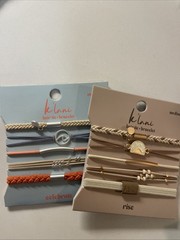 Kilani Hair Tie + Bracelet Set Of 2 In Rise & Celebrate Medium Size New Sealed