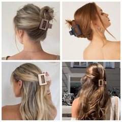 Medium Hair Clips Combination 2 Styles Small Claw Clips for Thin Hair 8 Pcs M…
