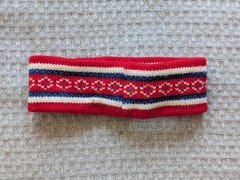 Ewe First Headband Womens One Size Red Fair Isle Wool Ear Warmer Knit Winter