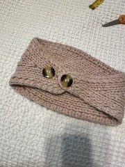 Pink Knit Hand Crafted Adjustable Headband