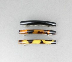 Black Brown Beige barrette set 3 thin skinny barrette hair clip accessory 2.5″