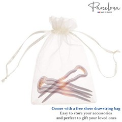 Parcelona French Mystic Large 3″ Cellulose Chignon U Shaped Hair Pins(Set of 3)