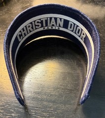 CHRISTIAN DIOR navy blue & white 2020 TOILE DE JOUY Headband OS