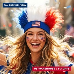 GORTIN Football Fans Wig Headband with Sticker Country Flag Hairy Headband