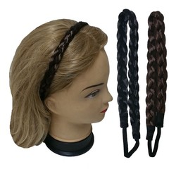 Synthetic Hair Band Plaited Headband Braided with Elastic 3/4″~1″ Wide
