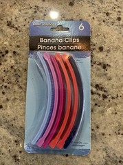 Banana Clips Set of 6 Hair Clips Ponytail 80s 90s Basic Solutions Multicolor